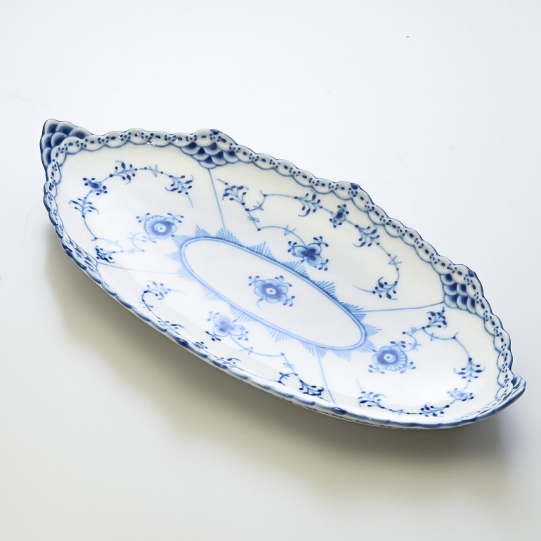 2個セット ロイヤルコペンハーゲン ブルーフルーテッド ハーフレース プレート ピックルディッシュ 24.5cm 1102349 1026449 北欧食器 洋食器 【スペシャルラッピング1100円(別売り)】