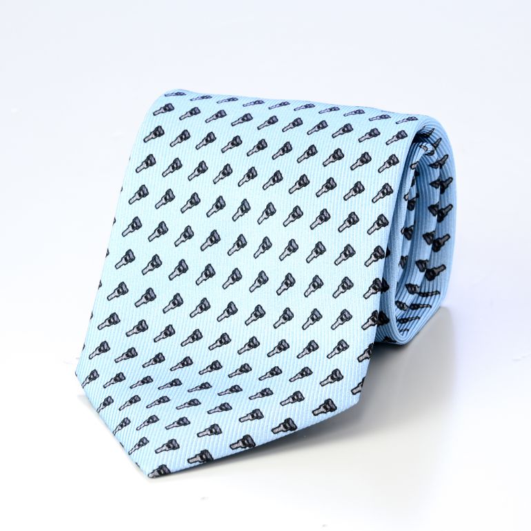 ダンヒル dunhill ネクタイ メンズ ライトブルー 大剣幅8cm シルク100