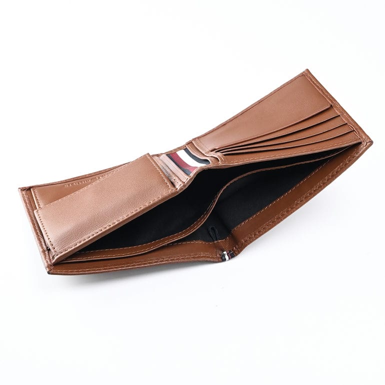 高品質ヨーロッパ輸入モデル トミーヒルフィガー TOMMY HILFIGER 二つ折り財布 2024SS TH PREM LEATHER CC AND COIN プリム メンズ ブラウン AM12188 GTY WARM COGNAC 折財布 ウォレット