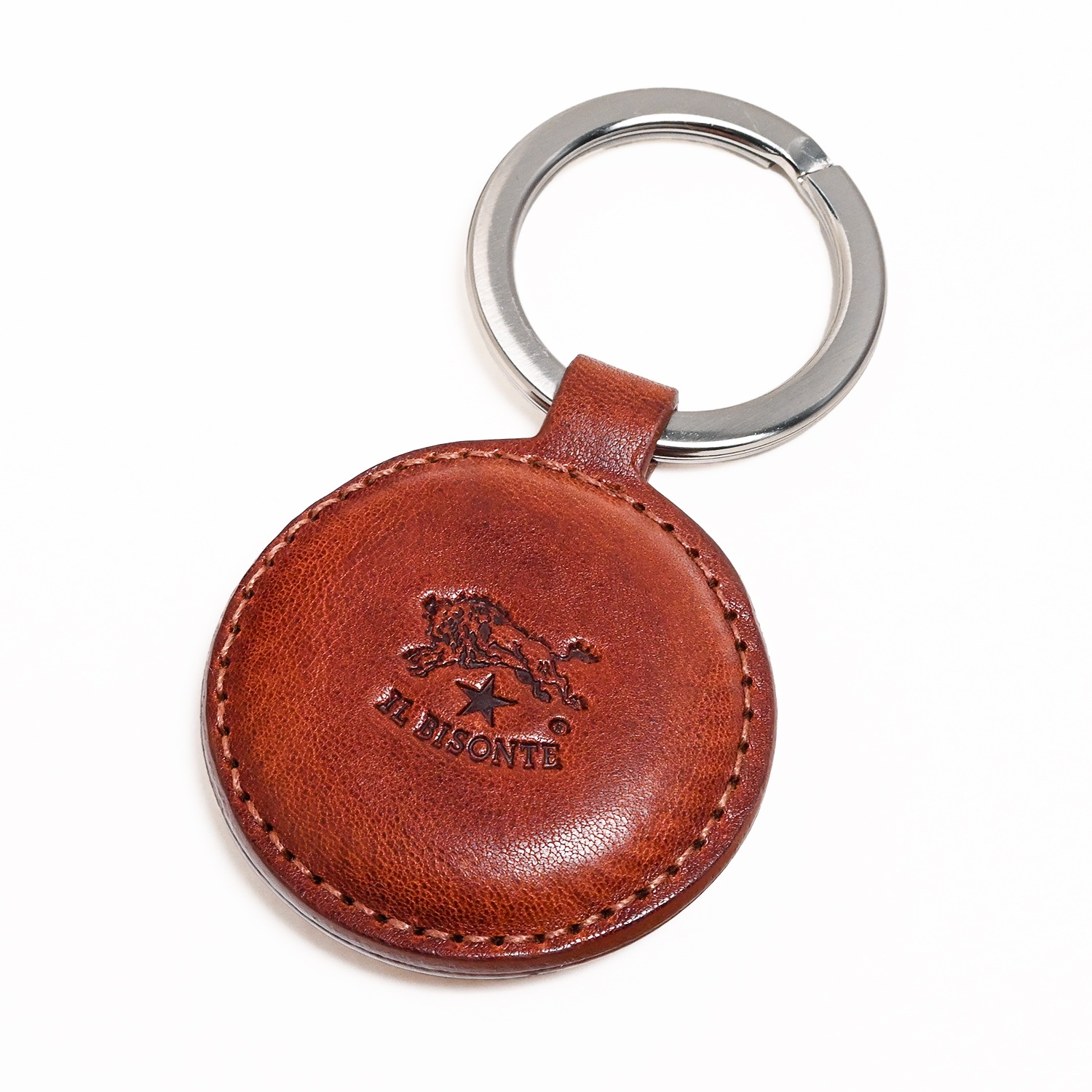 イルビゾンテ IL BISONTE キーリング キーホルダー サークルプレート メンズ レディース レザー コニャック(ブラウン) SKH182 PO0001 BW221【スペシャルラッピング660円(別売り)】