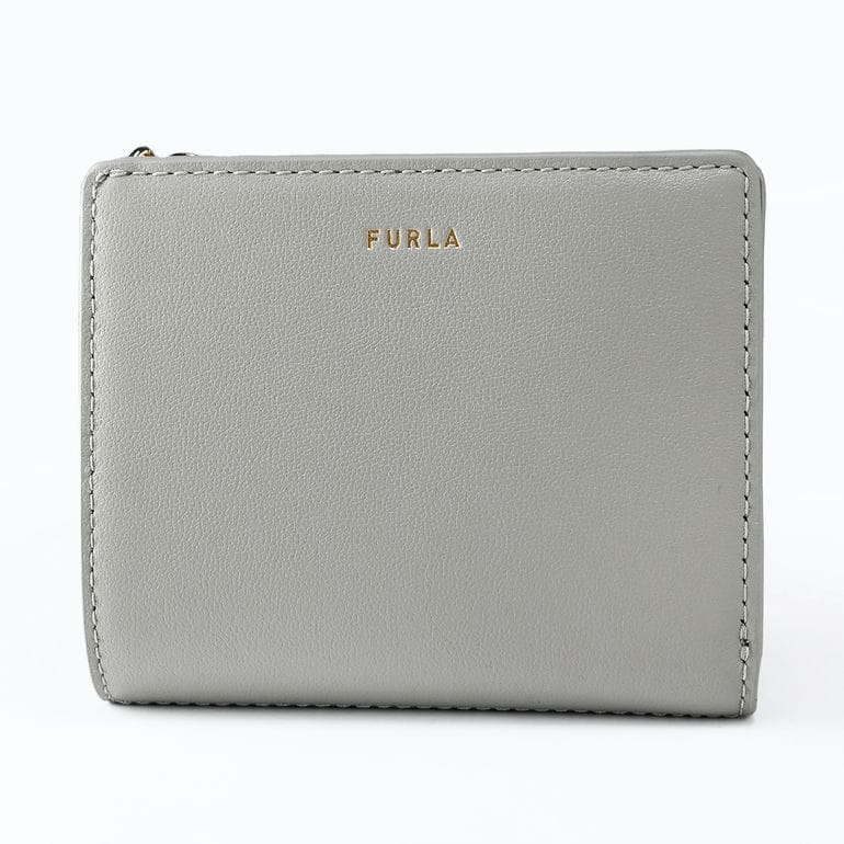 【名入れ可有料】フルラ FURLA 二つ折り財布 CAMELIA カメリア コンパクト ジップウォレット レディース ライトグレー ブラック WP00451 BX2725 3425S 箔押し 純正紙袋・リボン付属 【スペシャルラッピング660円(別売り)】