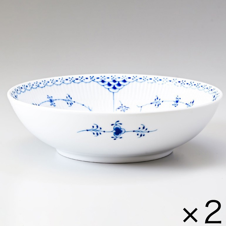 2個セット ロイヤルコペンハーゲン ブルーフルーテッド ハーフレース ボウル 1102577 1017218 北欧食器 洋食器 【スペシャルラッピング1100円(別売り)】