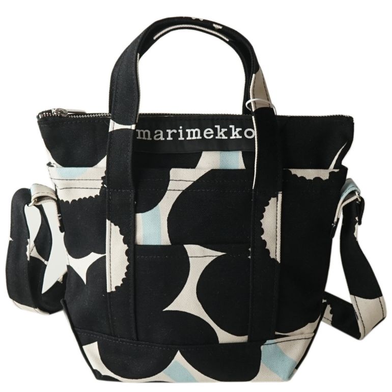 マリメッコ marimekko ショルダーバッグ レディース Milli Matkuri Pieni Unikko ウニッコ 2way ハンドバッグ ブラック×オフホワイト 090118 895 北欧雑貨 北欧デザイン