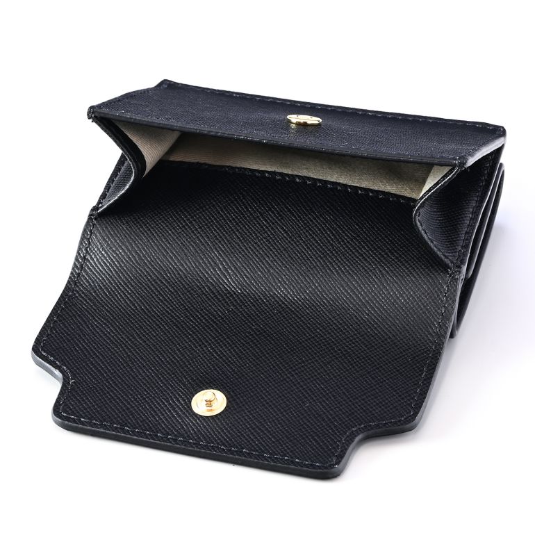 マルニ MARNI 三つ折り財布 レディース ミニウォレット スマートウォレット サフィアーノレザー ブラック PFMOW02U07 LV520 Z360N