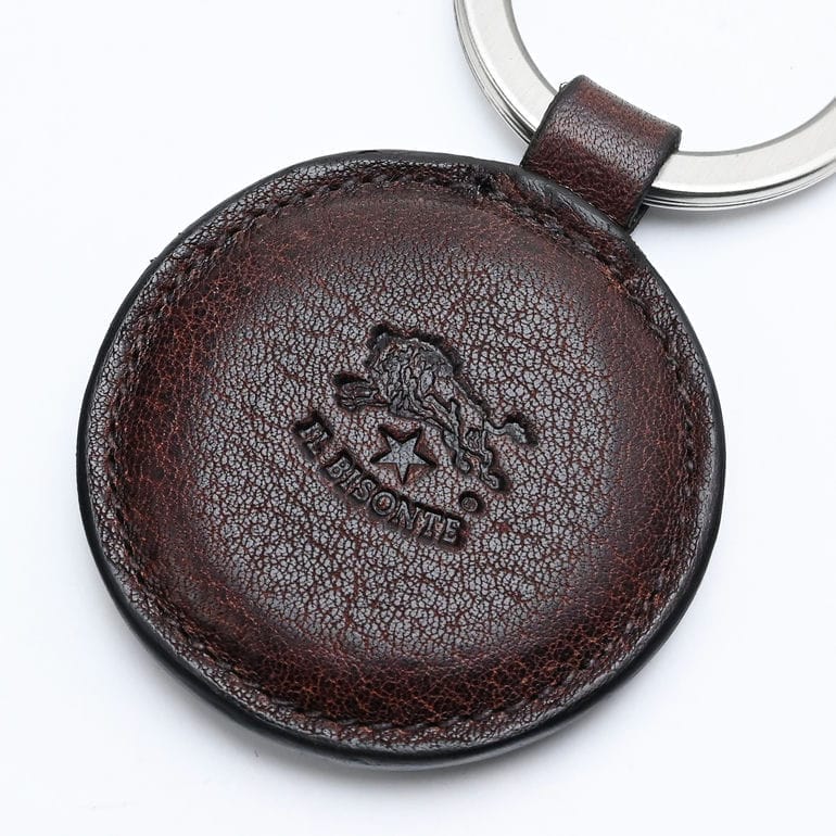 イルビゾンテ IL BISONTE キーリング キーホルダー サークルプレート メンズ レディース レザー ダークブラウン SKH182 PO0001 BW432【スペシャルラッピング660円(別売り)】