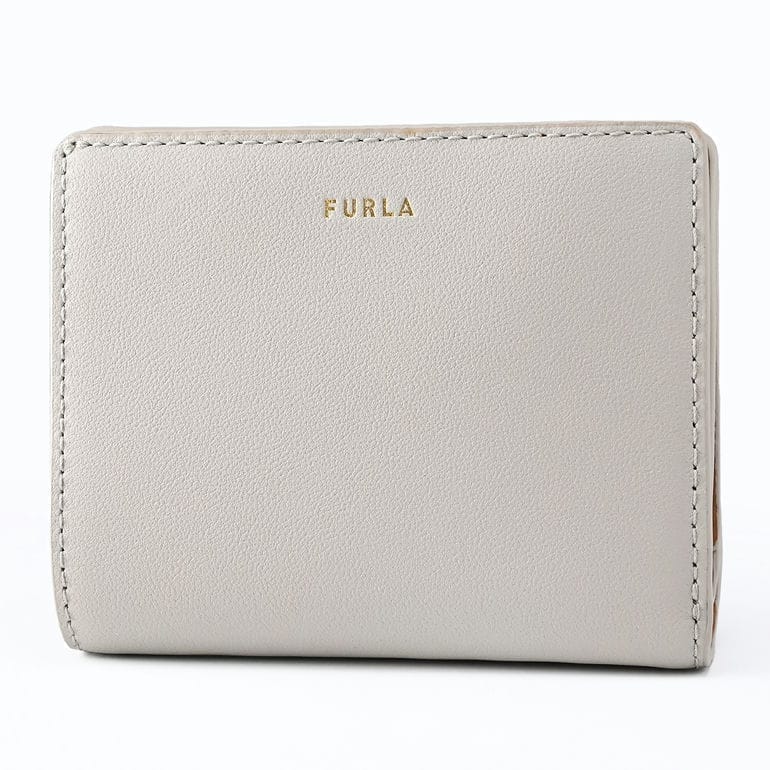 【名入れ可有料】フルラ FURLA 二つ折り財布 CAMELIA カメリア コンパクト ジップウォレット レディース アイボリー ライトブラウン WP00451 BX2725 3426S 箔押し 純正紙袋・リボン付属 【スペシャルラッピング660円(別売り)】