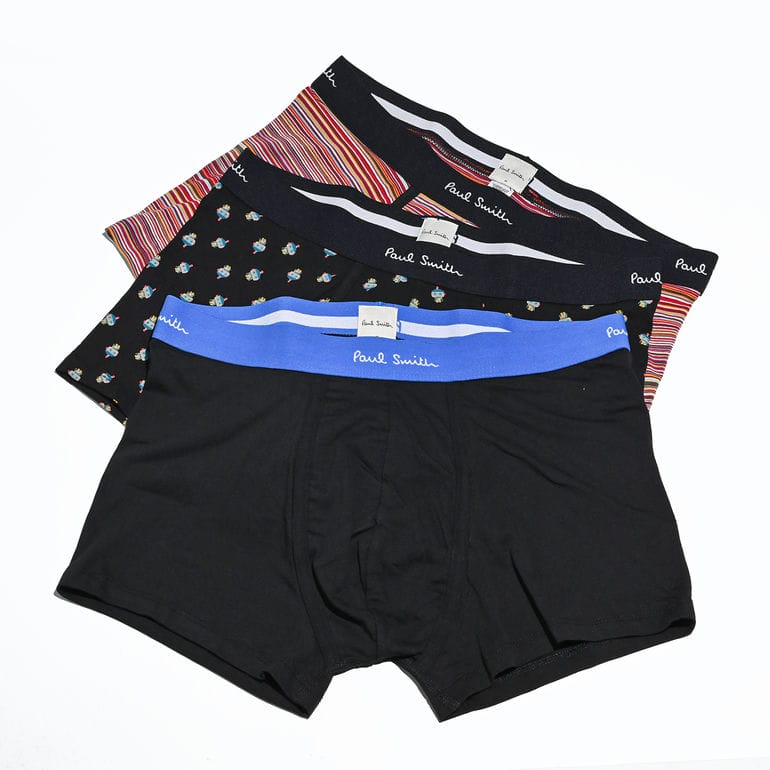 ポールスミス Paul Smith 下着 アンダーウェア ボクサーパンツ 3パック 3枚セット 全3サイズ メンズ ブラック マルチストライプ プリント 914 P3PK68 1A 英国 Made in ITALY 【スペシャルラッピング660円(別売り)】