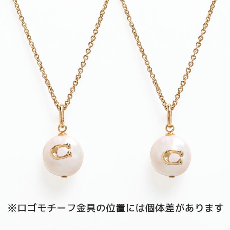 コーチ COACH ネックレス シグネチャー Cロゴ パール レディース