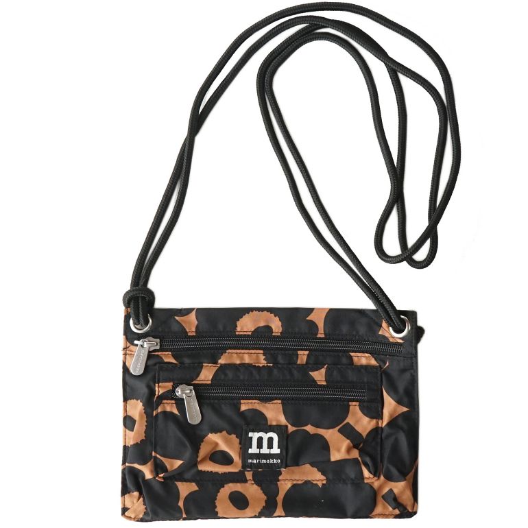 マリメッコ marimekko バッグ スマート トラベルバッグ Unikko ウニブラック×ブラウン 090150 089 北欧雑貨 北欧デザイン