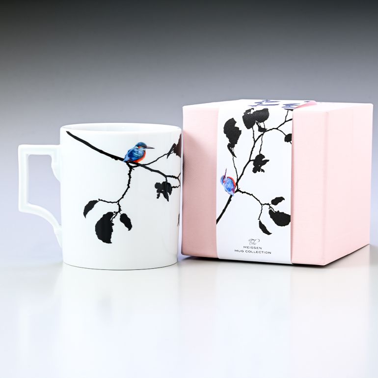 【名入れ可有料】マイセン マグコレクション カワセミ マグカップ ブラック 310ml Meissen 79A421-55810-1 洋食器 【ドイツ本国の紙袋別売り】【スペシャルラッピング660円(別売り)】