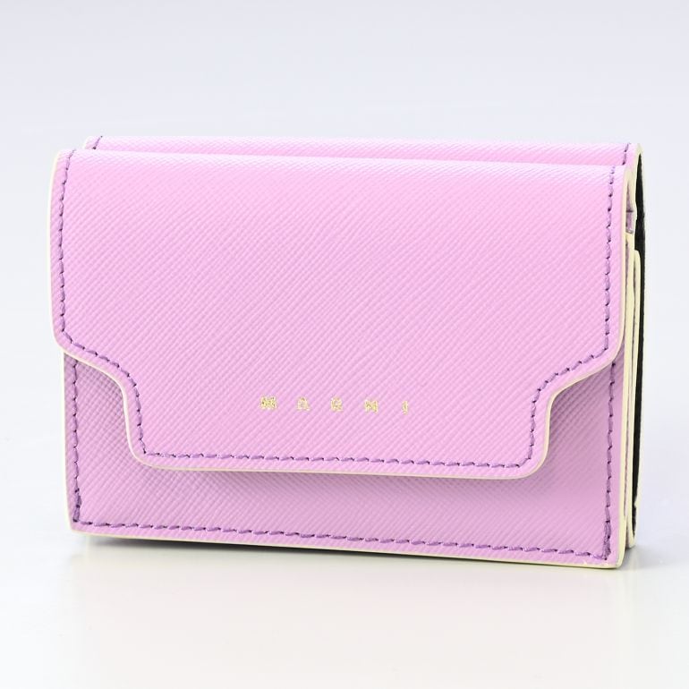 マルニ MARNI 三つ折り財布 レディース ミニウォレット スマートウォレット サフィアーノレザー ライラック マルチカラー PFMOW02U07 LV520 Z617W 【スペシャルラッピング660円(別売り)】
