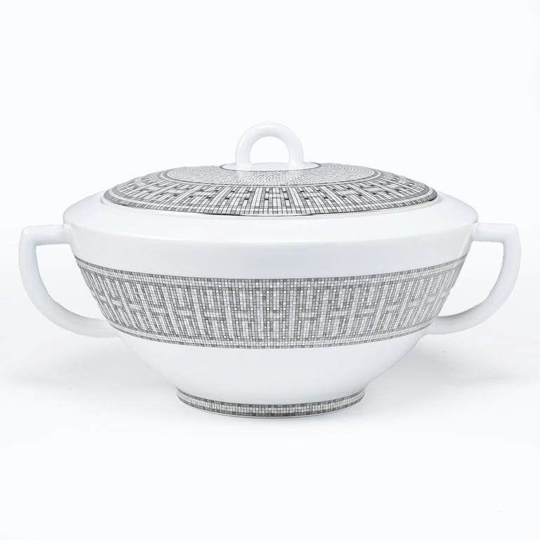 エルメス HERMES モザイク ヴァンキャトル プラチナ スープ鍋 32.5cm
