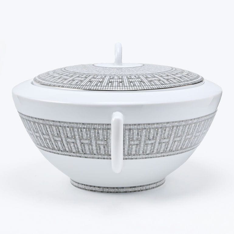 エルメス HERMES モザイク ヴァンキャトル プラチナ スープ鍋 32.5cm