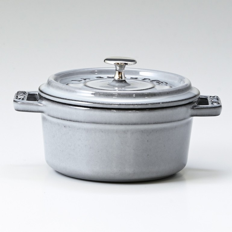 staub ストウブ ミニ ピコ ココット ラウンド グレー 10cm 2個 【公式