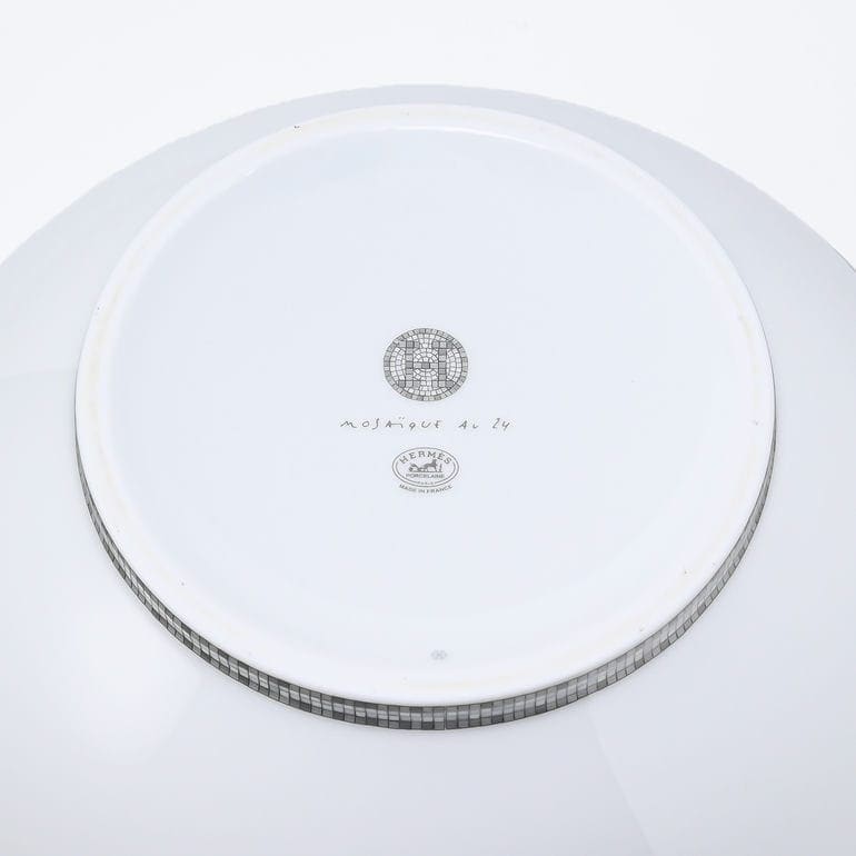 HERMES エルメス モザイクヴァンキャトル プラチナ スーププレート