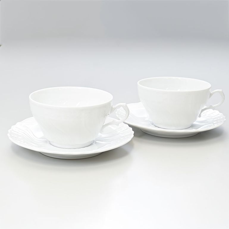 リチャードジノリ ジノリ1735 ペア 2個セット ベッキオホワイト ティーカップ&ソーサー 240ml 洋食器 白い食器 002RG00FTZ401 0240B0 カップアンドソーサー 【スペシャルラッピング1100円(別売り)】