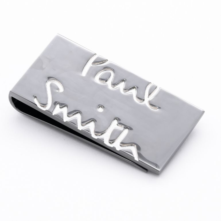 ポールスミス Paul Smith マネークリップ カービングロゴ シルバー MONE/GLOGO 82 名入れ可有料