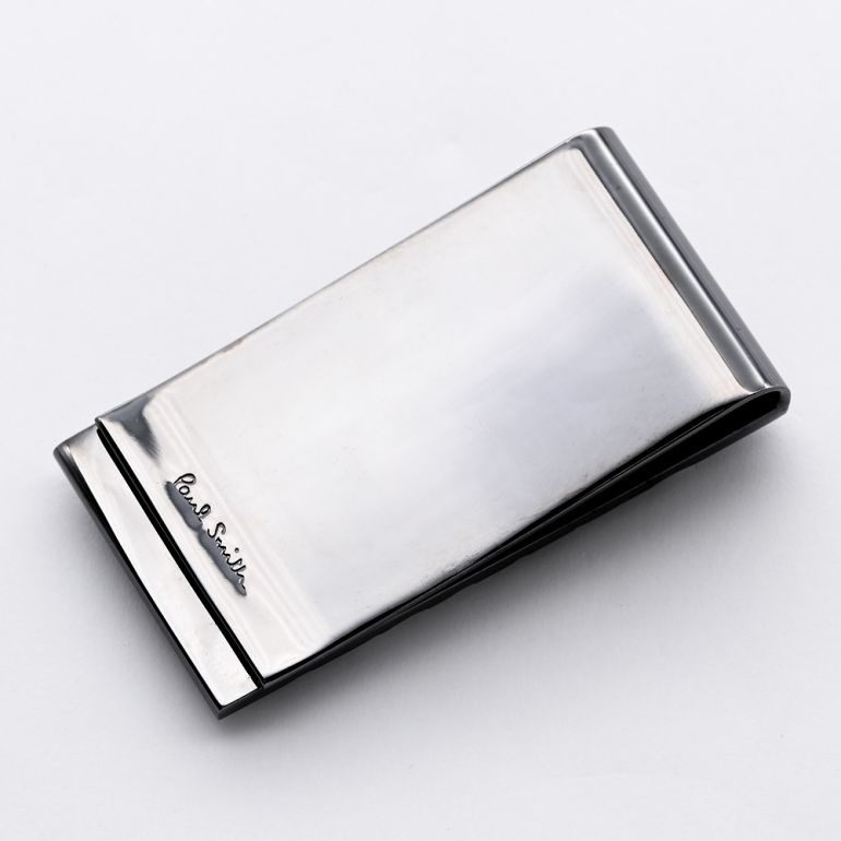 ポールスミス Paul Smith マネークリップ カービングロゴ シルバー MONE/GLOGO 82 名入れ可有料