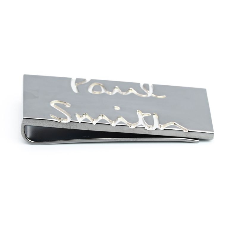 ポールスミス Paul Smith マネークリップ カービングロゴ シルバー MONE/GLOGO 82 名入れ可有料