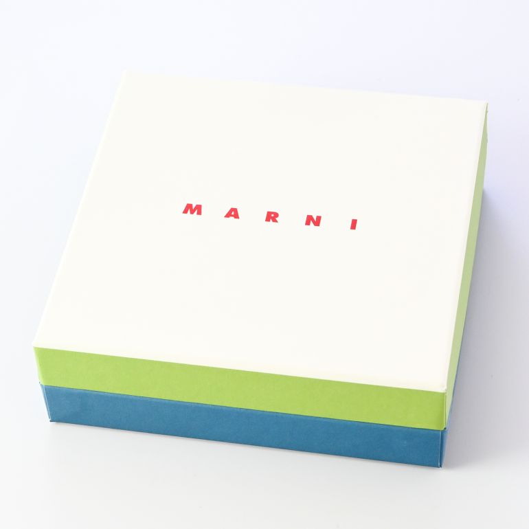 マルニ MARNI 二つ折り財布 レディース ジップ コンパクトウォレット サフィアーノレザー ブラウン バイカラー PFMOQ14U13 LV520 Z619M 【スペシャルラッピングB対応(別売り)】