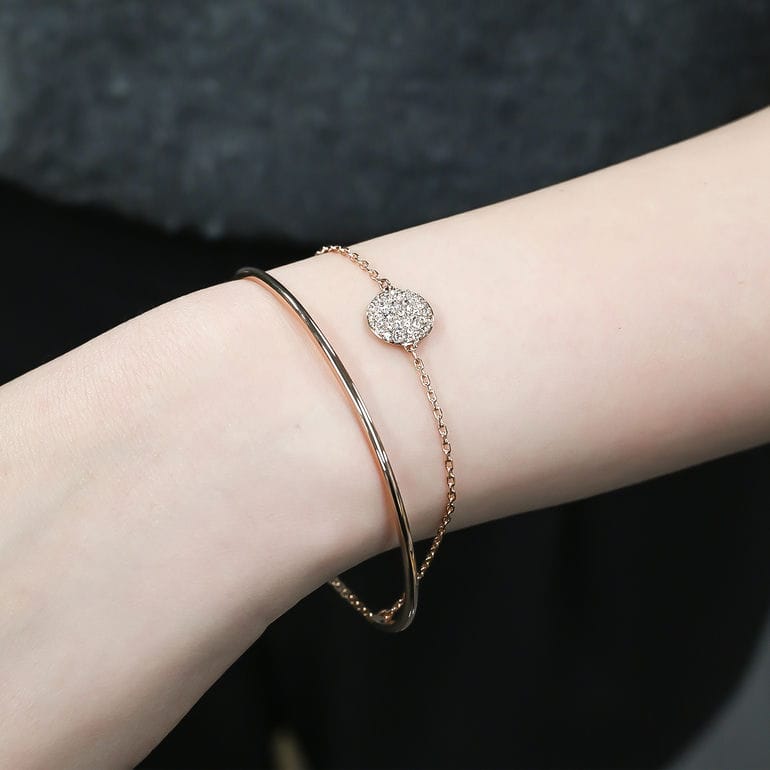 スワロフスキー Swarovski ブレスレット ローズゴールド 2連 楽天市場】スワロフスキー サトル ダブル ブレスレット ローズ