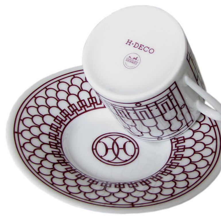 エルメス HERMES コーヒーカップ&ソーサー ペア Hデコ H DECO ROUGE H 