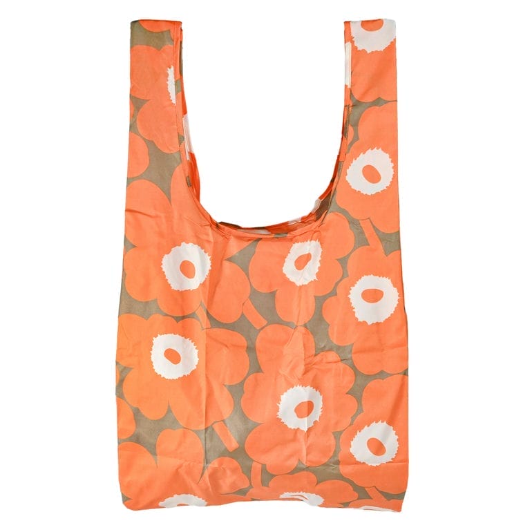 【刺しゅう名入れ可有料】マリメッコ marimekko エコバッグ 買い物袋 スマートバッグ Unikko ウニッコ オレンジ 94138 094138 218 北欧 北欧雑貨 北欧デザイン ネコポス限定