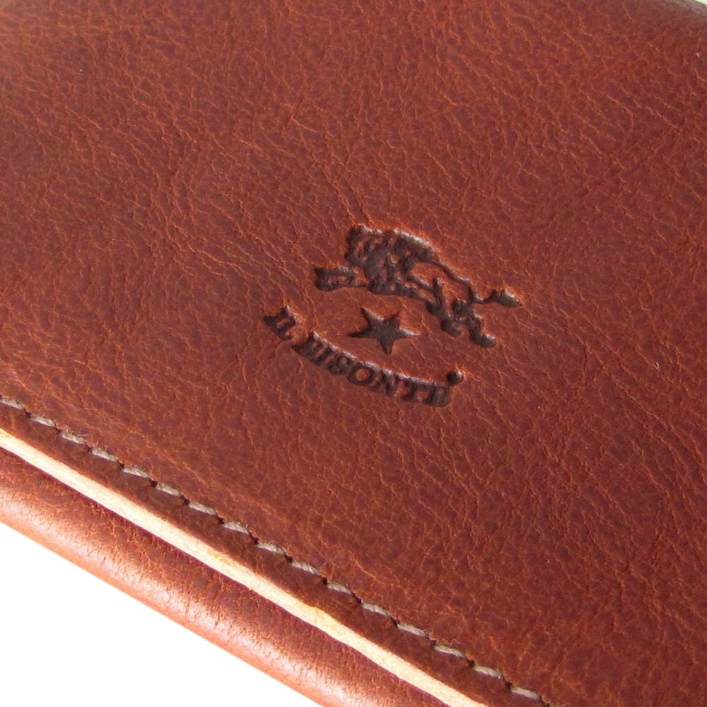 イルビゾンテ IL BISONTE カードケース バケッタオールドレザー 名刺入れ コニャック あか茶 C0470 PO 566 SCC004PO0001BW221X 箔押し名入れ可有料【スペシャルラッピング660円(別売り)】