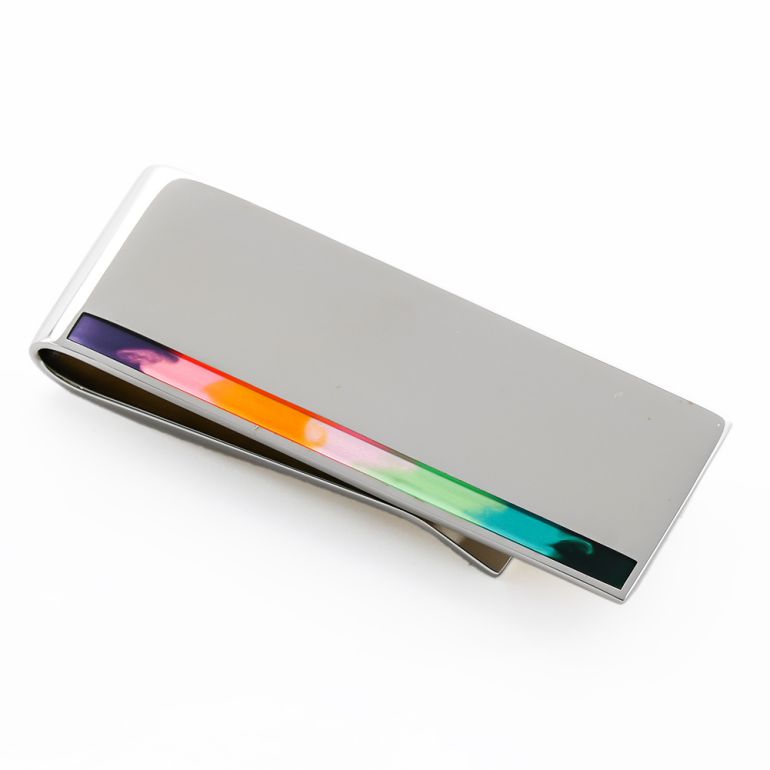 ポールスミス Paul Smith マネークリップ アーティストストライプ シルバー MONE/HBLEND 92 名入れ可有料