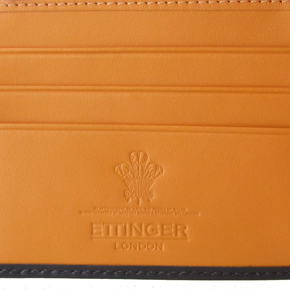 エッティンガー ETTINGER 財布 二つ折り財布 メンズ ブライドルレザー BH141JR グレー  箔押し名入れ可有料 【スペシャルラッピングB対応(別売り)】