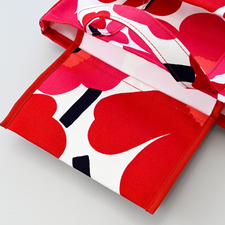 マリメッコ marimekko トートバッグ レディース 舟形 Pieni Unikko Seidi ピエニ ウニッコ セイディ ハンドバッグ レッド×ホワイト 048294 001 北欧雑貨 北欧デザイン