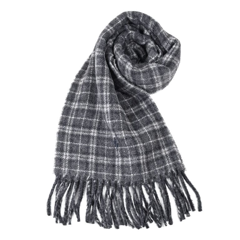 Polo Ralph Lauren グレー チェックマフラー O/S POLO RALPH LAUREN 【イタリア製】ポロ ラルフローレン ウール