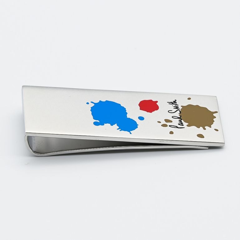 ポールスミス Paul Smith マネークリップ スプラット ロゴ シルバー MONE/HSPLAT 92 名入れ可有料