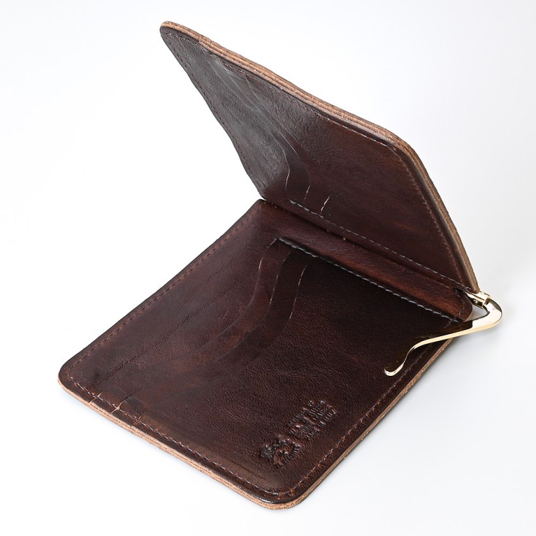 イルビゾンテ IL BISONTE 財布 マネークリップ 札ばさみ メンズ レディース バケッタオールドレザー ダークブラウン C0963 PO 567【スペシャルラッピング660円(別売り)】