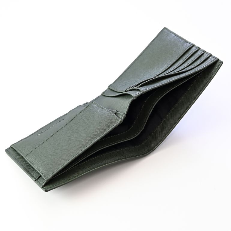 エンポリオ アルマーニ EMPORIO ARMANI 二つ折り財布 メンズ カーキ グリーン Y4R165 Y020V 81985 名入れ可有料 箔押し 【スペシャルラッピング660円(別売り)】