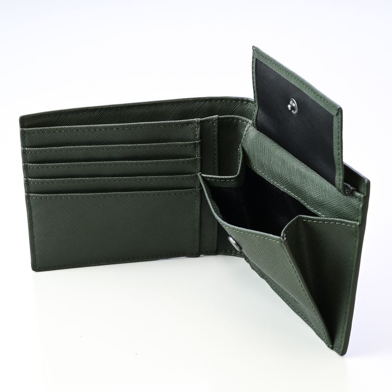 エンポリオ アルマーニ EMPORIO ARMANI 二つ折り財布 メンズ カーキ グリーン Y4R165 Y020V 81985 名入れ可有料 箔押し 【スペシャルラッピング660円(別売り)】