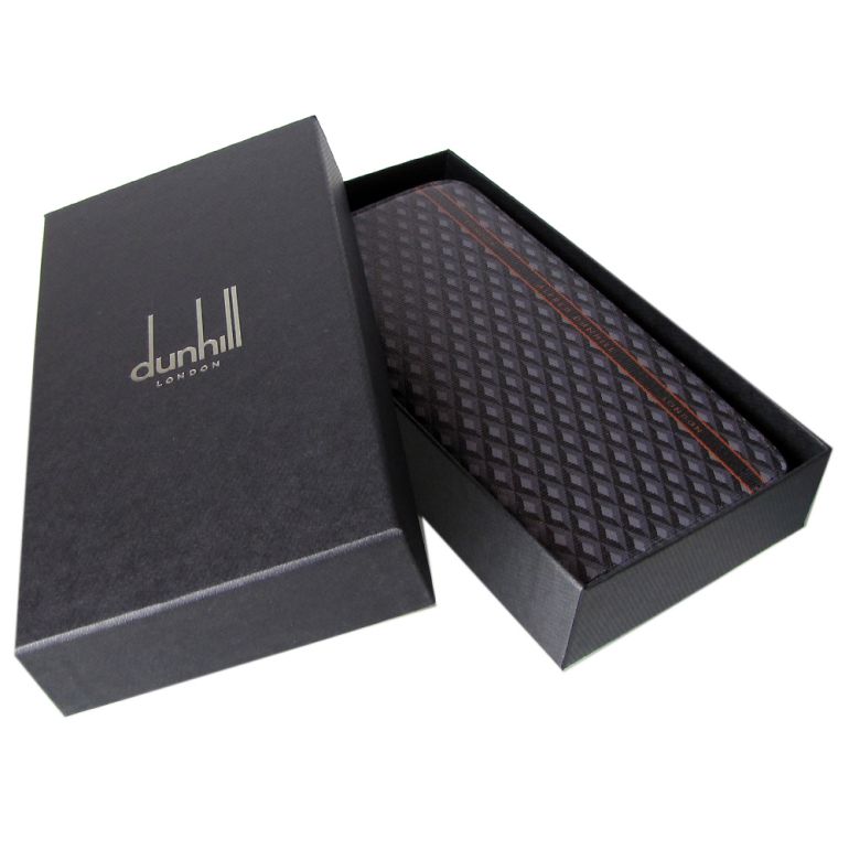 ダンヒル dunhill 財布 長財布 メンズ ラウンドファスナー エンジンターン ラゲッジキャンバス グレー 19R2180CC030 名入れ可有料 箔押し<br>【スペシャルラッピング660円(別売り)】