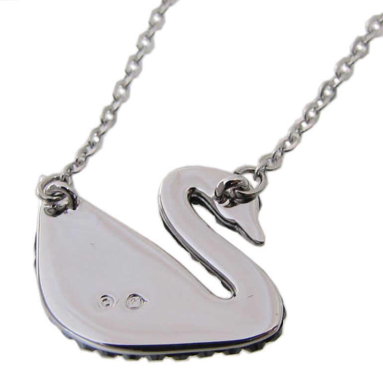 スワロフスキー　スワンパヴェ　ネックレス　シルバー　正規品　極美品　箱付 スワロフスキー ネックレス スワン パヴェ シルバー 正規品 極美品 箱