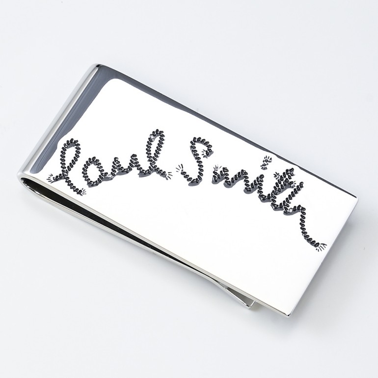 ポールスミス Paul Smith マネークリップ ロープロゴ シルバー MONE/GLOGOR 92 名入れ可有料
