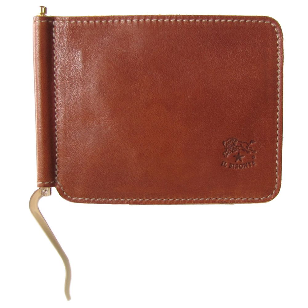 イルビゾンテ IL BISONTE 財布 マネークリップ 札ばさみ メンズ レディース バケッタオールドレザー コニャック あか茶 C0963 PO 566【スペシャルラッピング660円(別売り)】