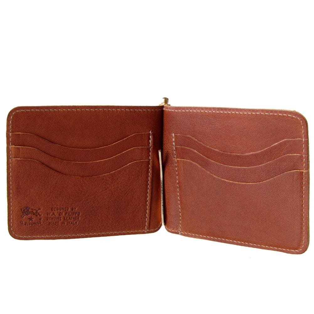 イルビゾンテ IL BISONTE 財布 マネークリップ 札ばさみ メンズ レディース バケッタオールドレザー コニャック あか茶 C0963 PO 566【スペシャルラッピング660円(別売り)】