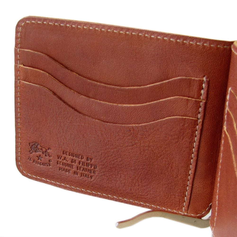 イルビゾンテ IL BISONTE 財布 マネークリップ 札ばさみ メンズ レディース バケッタオールドレザー コニャック あか茶 C0963 PO 566【スペシャルラッピング660円(別売り)】
