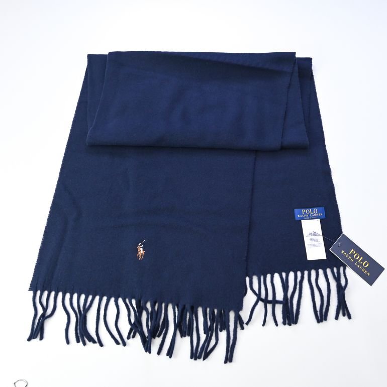 【新品】POLO RALPHLAURENポロラルフローレン マフラー ネイビー ポロ ラルフローレン POLO RALPH LAUREN マフラー 男女兼用