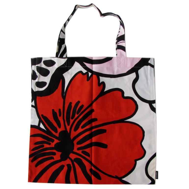 マリメッコ marimekko バッグ トートバッグ ファブリック Elakoon elama エラコーン・エラマ ライトグレー×ホワイト 069613 193 名入れ 刺しゅう可有料 北欧雑貨 北欧デザイン