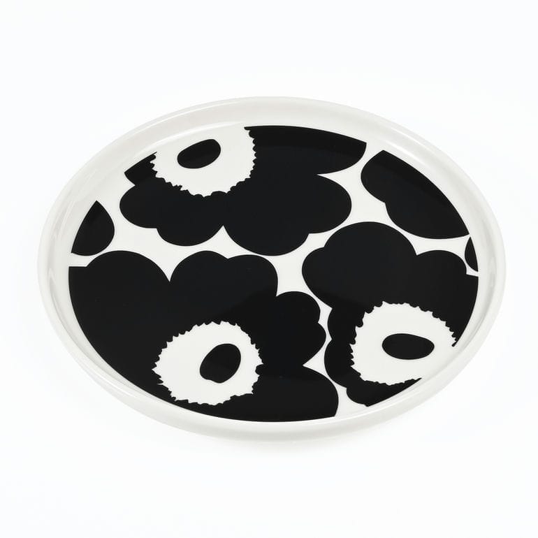 マリメッコ marimekko プレート 13.5cm Unikko ウニッコ ホワイト ブラック 75542 075542 190 小皿  洋食器 テーブルウェア 北欧食器 北欧デザイン<br>【スペシャルラッピング660円(別売り)】