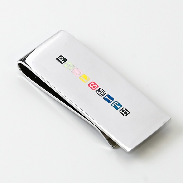 ポールスミス Paul Smith マネークリップ スタンプロゴ シルバー MONE/GSTAMP 96 名入れ可有料