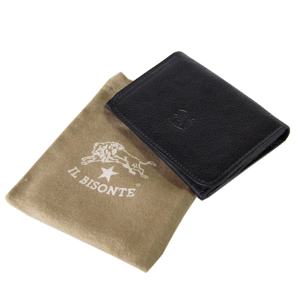 イルビゾンテ IL BISONTE カードケース バケッタオールドレザー 名刺入れ ブラック C0470 PO 798 SCC004PO0001BK116X 箔押し名入れ可有料【スペシャルラッピング660円(別売り)】