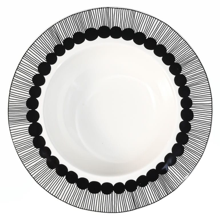 【名入れ可有料】マリメッコ marimekko プレート 20cm 250ml ディーププレート シイルトラプータルハ ブラック ホワイト 66683 066683 190 深皿 洋食器 テーブルウェア 北欧食器 北欧デザイン<br>【スペシャルラッピング660円(別売り)】