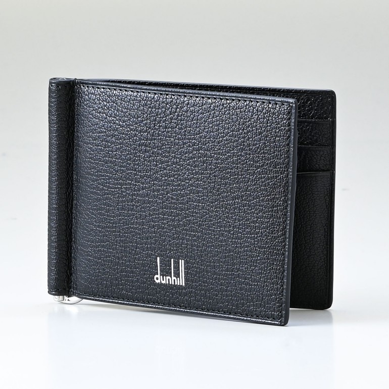 極美品✨ダンヒル カドガン マネークリップ 黒 レザー カードケース メンズ カドガン ダンヒル 財布 二つ折り メンズ マネークリップ