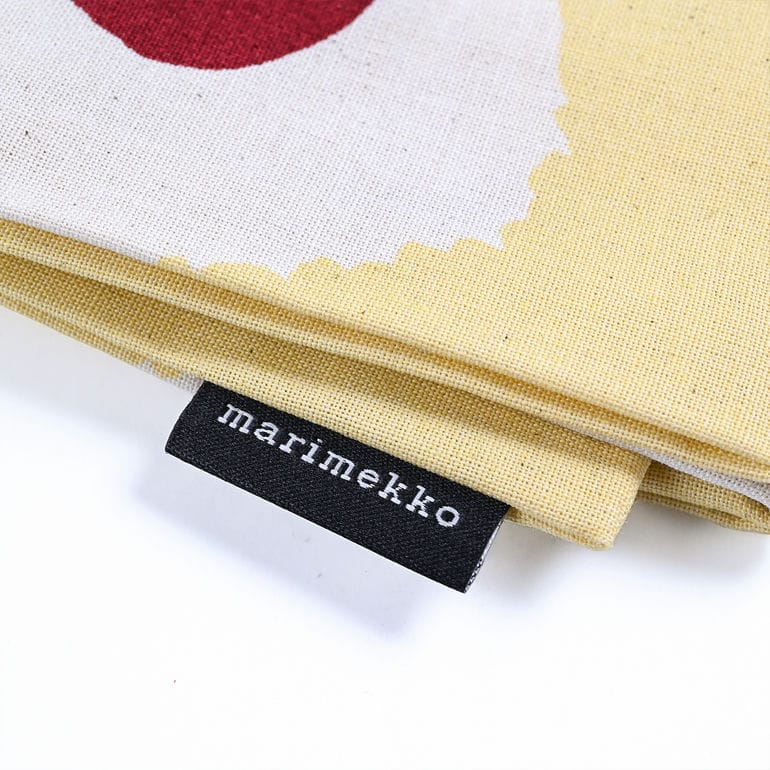 【刺しゅう名入れ可有料】マリメッコ marimekko トートバッグ Pieni Unikko ウニッコ レディース イエロー×ベージュ×ブラウン 73013 073013 282 北欧雑貨 北欧デザイン ネコポス限定 送料無料<br>【スペシャルラッピング660円(別売り)】